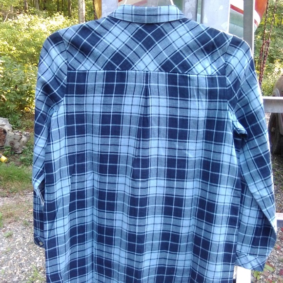 J. Jill Blue Flannel Shirt Size Small - Picture 2 of 6